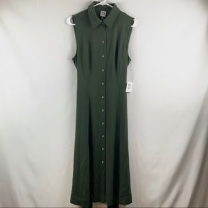 Anne Klein Green Sleeveless Long Dress Size 10